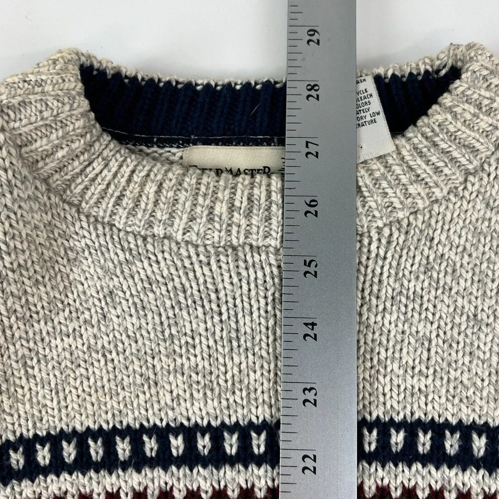 Vintage USA Made‎ Fieldmaster Sweater Blue Gray Winter Snowflkes Cotton Ski L